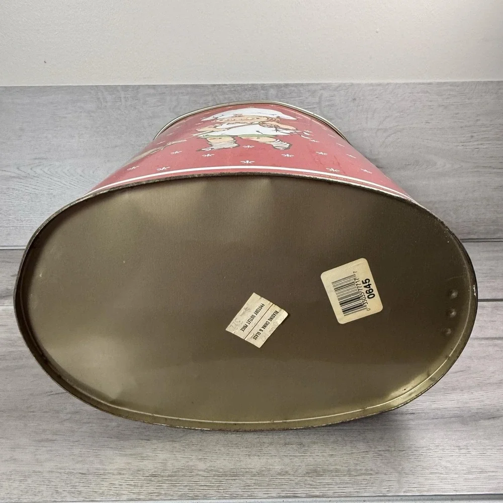 Vintage Campbell Soup Company Campbell Kids Wastebasket Red Metal USA Kitchen